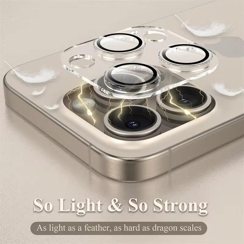 Product Introduction of Tempered Glass Camera Lens Protector, 1 Count Lens Protective Film, Phone Accessories Compatible with iPhone 15 Pro Max 14 Pro Max 15 Plus 3
