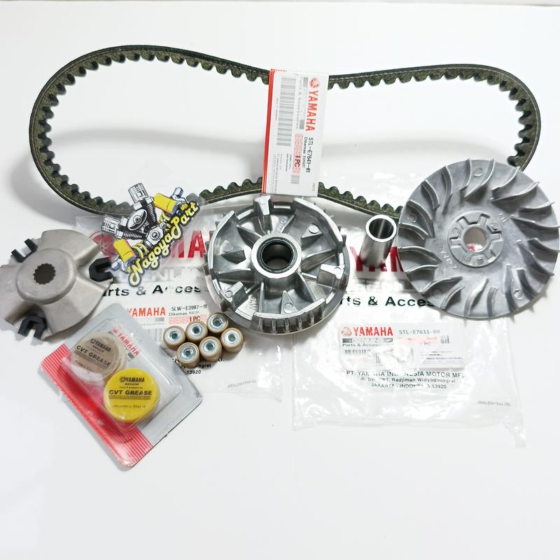Product Introduction of Paket Cvt Van Belt + Rumah Roller Assy Set + Kipas Roller Mio Sporty Mio Smile Mio Soul 5TL Motorcycle 5