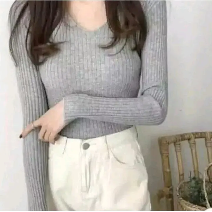 ( BISA COD ) 100k DAPAT 3PCS BAJU RAJUT KERAH V 1