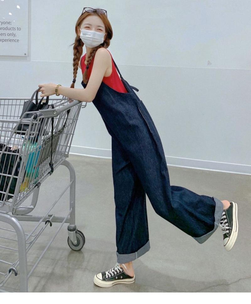 Product Introduction of Quần Yếm Denim, Phong Cách Nhật Bản, Mùa Xuân Và Mùa Thu, Mỏng Và Không Tay, Áo Jumpsuit Quần Nữ, Bó Sát Và Thẳng, Ống Rộng, Có Dây Đeo 18