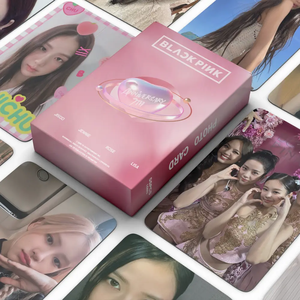 YANEN 55Pcs/Box BLACKPINK 7TH Anniversary BPTG Coachella LISA ROSE Jisoo JENNIE Album Photocard Lomo Card DIY Kpop Idol (Ready Stock)