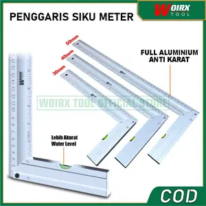 Penggaris siku tukang aluminium alloy 30cm 40cm 50cm