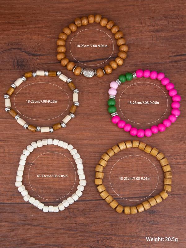 Boho Style Elastic Adjustable Beaded Bracelet, Gifts for Her, Fashionable Jewelry for Women & Men, Trendy All-match & Exquisite Jewelry 4