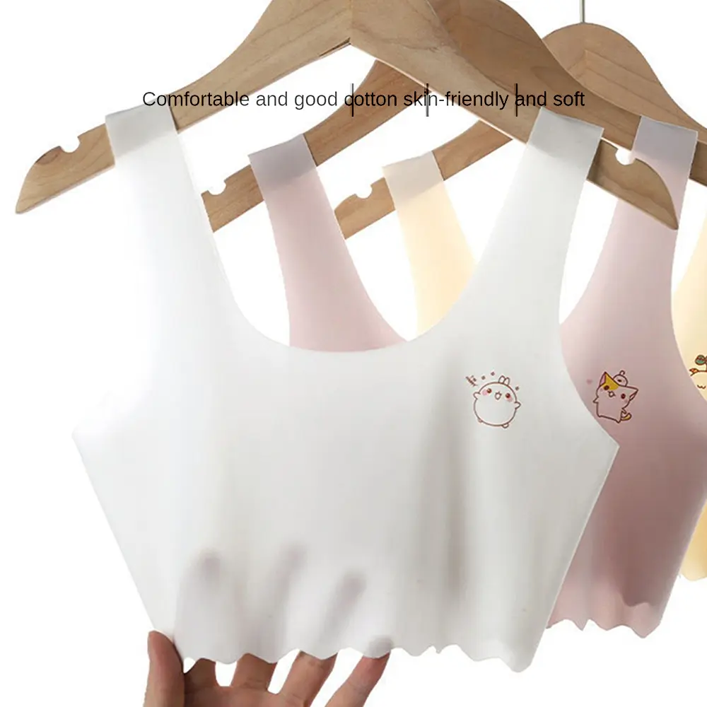 Áo Ngực Mềm Tập Luyện Thể Thao Bằng Cotton, Dành Cho Trẻ Em Và Thanh Thiếu Niên, Đồ Lót Cho Tuổi Dậy Thì, Áo Ngực Không Dây, Thích Hợp Cho Bé Gái Và Học Sinh, Vest, 6-12 Tuổi