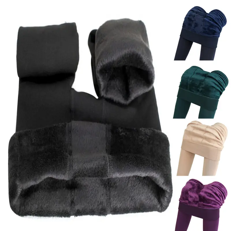 Quần Legging Giữ Ấm, Xkefyik, Co Giãn Và Chống Gió, Quần Giữ Nhiệt, Dành Cho Nữ, Mùa Thu Và Mùa Đông, Màu Trơn Lót Nhung, Ấm Áp, Quần Legging Giữ Ấm, Quần Áo Nữ, Co Giãn 5