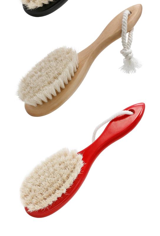 Product Introduction of Double-sided Comb Brush Bristle Hair Beard Styling Tools for Men Pro Shave Beard Brush Barber Carving Cleaning Brush 7