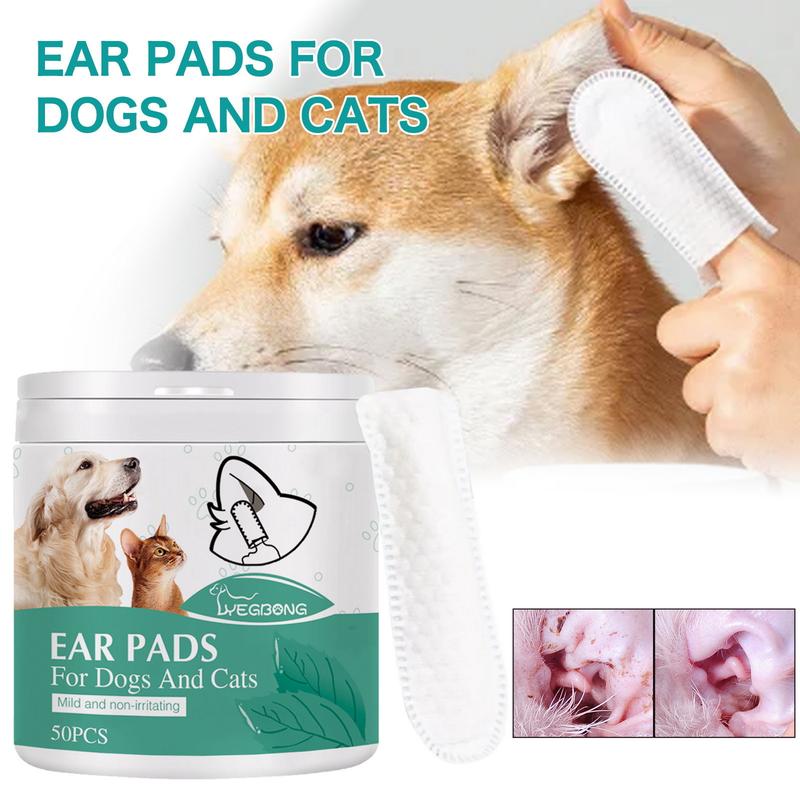Picture of 50Pcs Pet Ear Cleaning Pads Gentle Effective Earwax Removal Improve ...