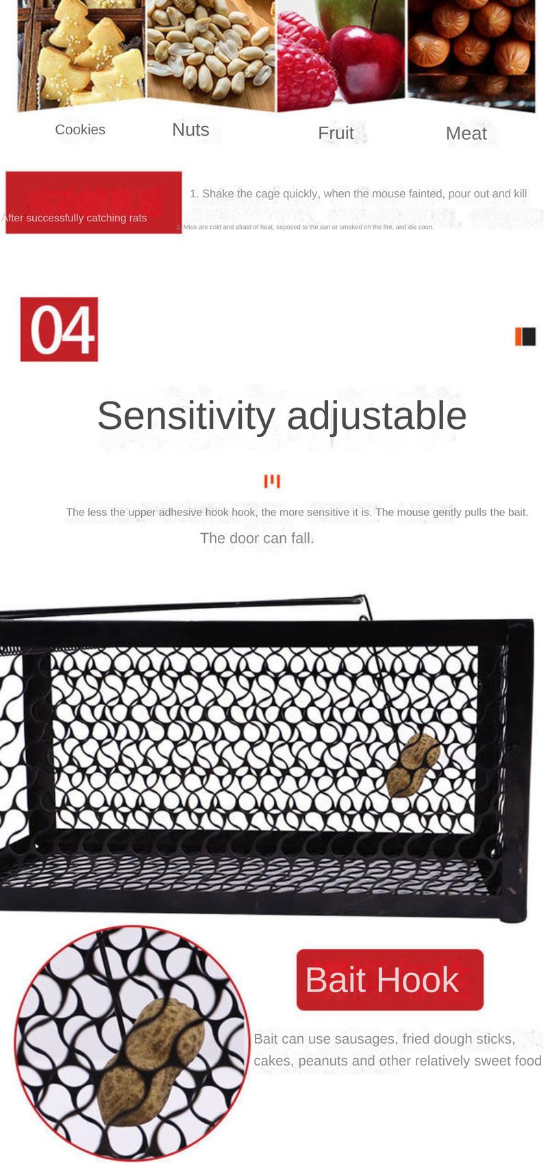 Product Introduction of Mouse Cage Mousetrap Mouse Cage To Catch Mice Fully Automatic Mouse Killer Household Mousetrap Sticky Horse 8
