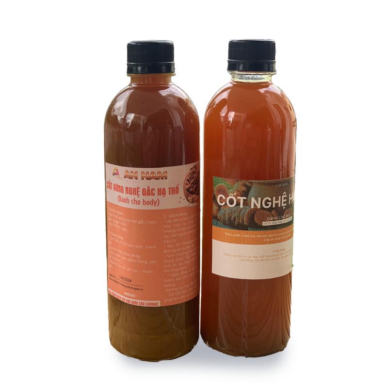 Combo Cốt Gừng Nghệ Gấc Hạ Thổ - Dùng Cho Body Và Mặt - Hỗ Trợ Chăm Sóc Da Cho Mẹ Sau Sinh Ở Cữ - Nghệ Đỏ Hạt Gấc Hạ Thổ Tối Thiểu 6 Tháng
