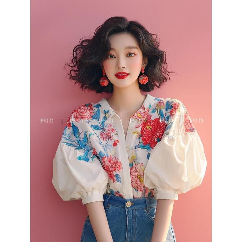 เสื้อเบลาส์ ดีไซน์ไม่ซ้ำใครและสวยงาม สไตล์ฝรั่งเศสเลดี้ลีย์ เสื้อเชิ้ต ...