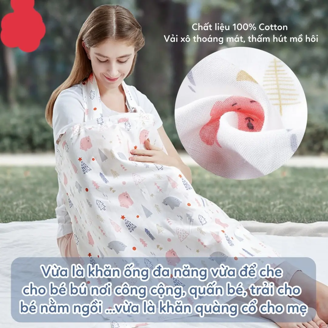 Bộ Khăn Choàng Cho Bé Bú - Loại 1 Lớp 2 Dây - Chất Liệu  cốt tôn