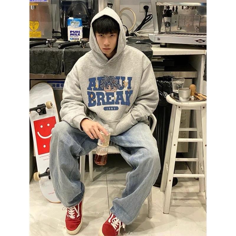 Áo Hoodie Honors Nam Nữ Nỉ bông cotton form rộng,MŨ hai lớp in  Hiphop art letters Menswear Có Túi. Dây cổ to đính kim loại 0