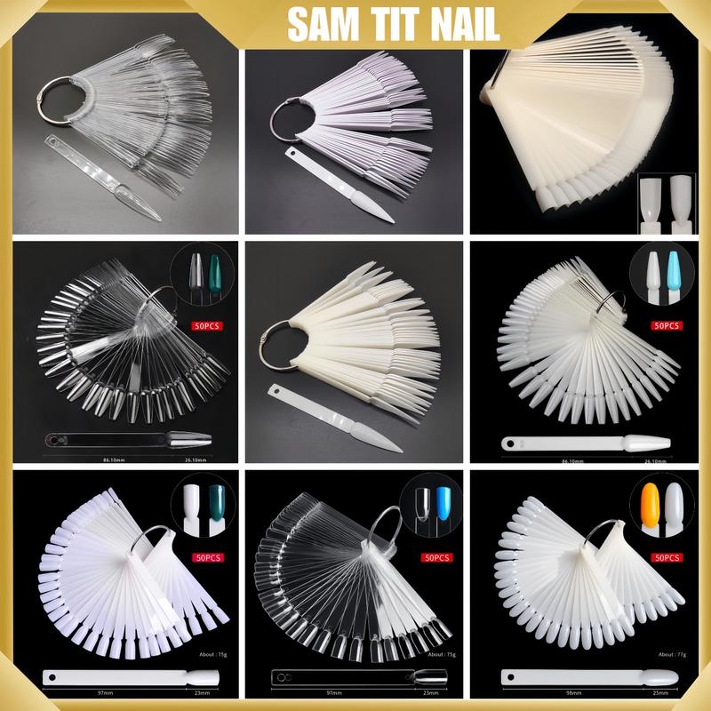 ￼Móng que học nail đủ các form (túi 50móng) - Móng que vuông, nhọn, thang, bầu. Women Nữ