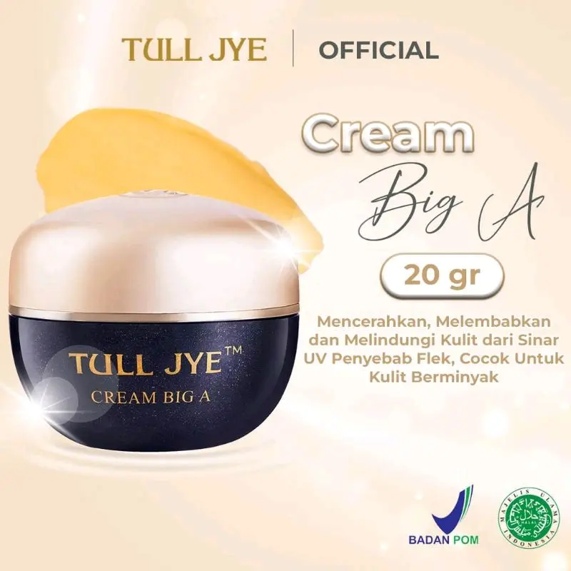 Tull Jye Whitening Big A Cream (Siang) Merah Mencerahkan, Melembabkan, Melindungi wajah dari sinar uv
