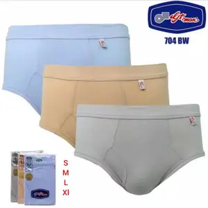 PROMO ISI 3 PCS Celana Dalam GTman 704BW | M L XL 2XL | Celana Dalam Jumbo katun pria Dewasa Putih Boxer