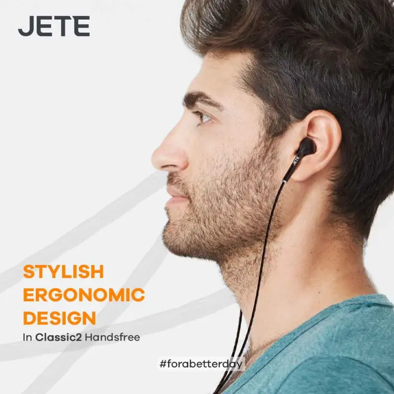 Headset Kabel Murah Extra Bass  Putih Earphone Type C JETE Classic 2 - Garansi 2 Tahun Silver Headphones 3