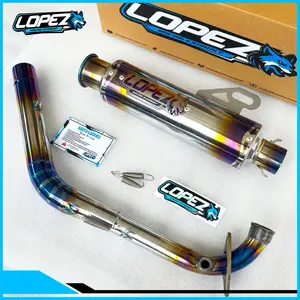 LOPEZ RACING Type LS-03 Knalpot Salemba Ceklis Full Blue Edition Moncong KINOCHI Original LOPEZ Slincer Motorcycle Motor Karbu