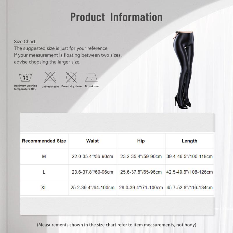 Quần Tất Cạp Cao Bóng Loáng Sexy, Dành Cho Nữ, Thiết Kế Cắt Xẻ, Quần Tất, Quần Legging Co Giãn Chân, Đồ Lót, iEFiEL 8