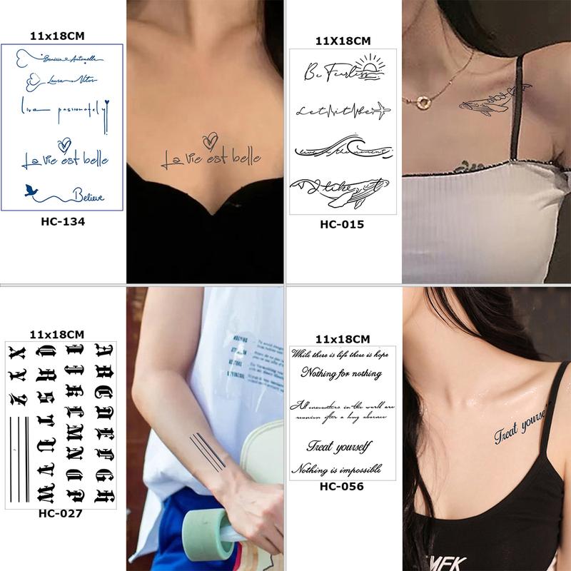 Hình xăm dán chữ những câu nói ý nghĩa miếng dán hình xăm tạm thời 15 ngày chống nước