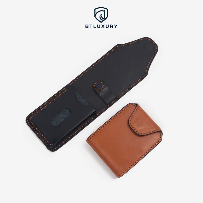 Ví Sen AKAI Da Nappa cao cấp mềm mịn có nam châm Vi sen thời trang Unisex Ví Mini Nam nữ Thương Hiệu BTLUXURY Wallet Chữ Nhật Hình Chữ Nhật Nhiều Ngăn