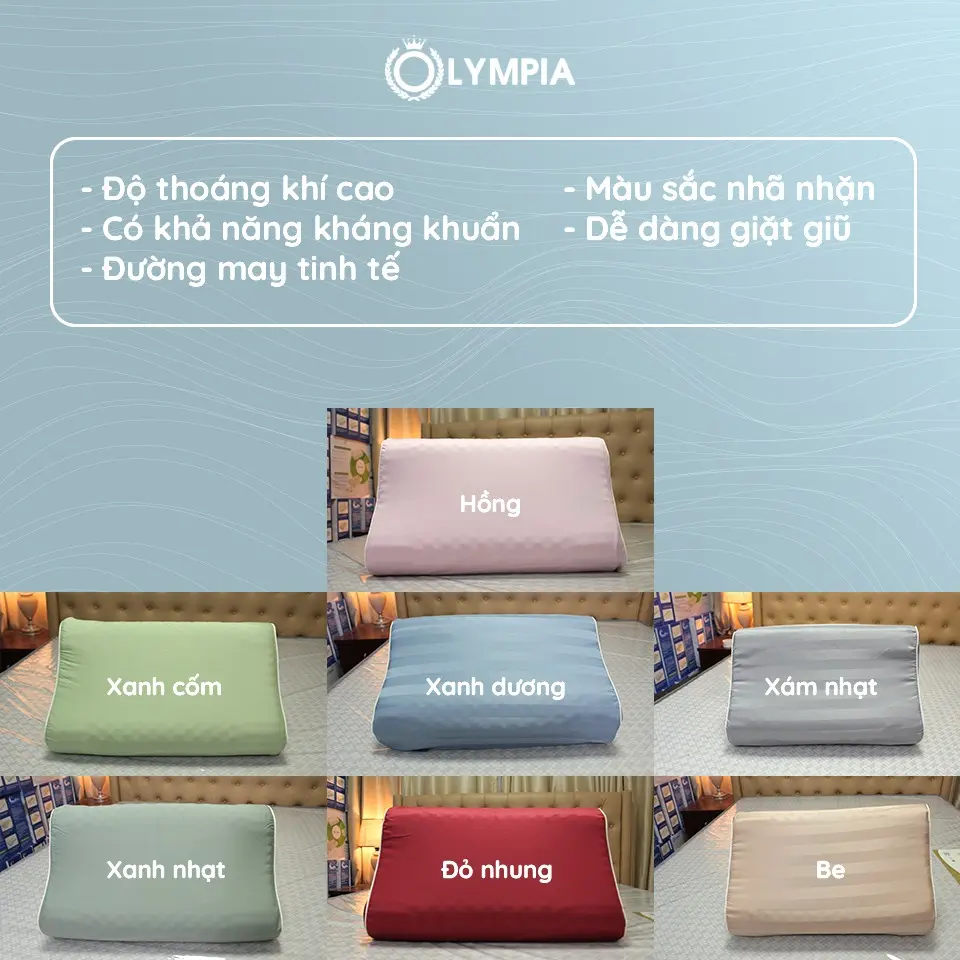 Vỏ gối cao su non cotton lụa
