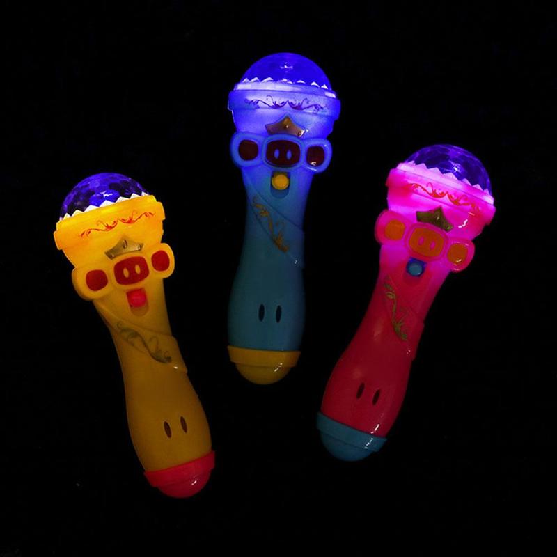 Product Introduction of Classic Flash Microphone Toys Mini Cute Music Karaoke Star Prop Light Mike Luminous Toys W4L1 N2C1 16