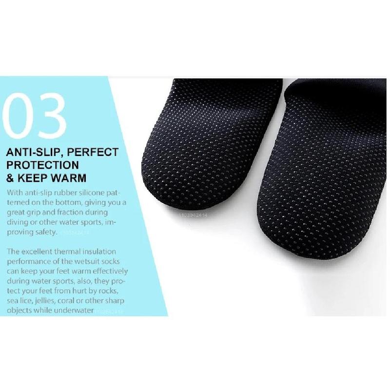 Product Introduction of Durable 3mm&5mm Diving Socks Neoprene Non-slip Surf Beach Booties Warm Elasticity Water Socks for Surfing Swimming Snorkeling 31