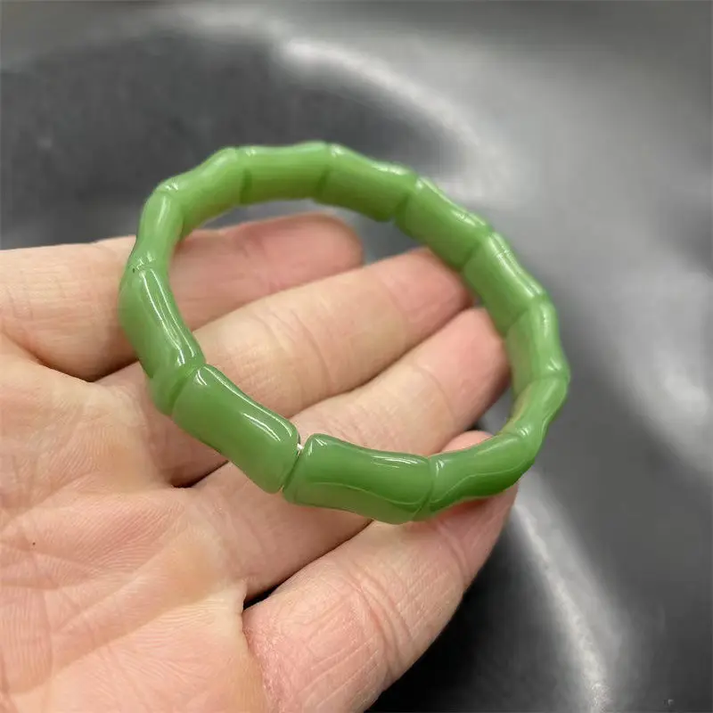 Vòng Tay Tre, Màu Xanh Lá Cây, Giả Ngọc Bích Cao Cấp, Thích Hợp Làm Quà Tặng Cho Bé Gái 1