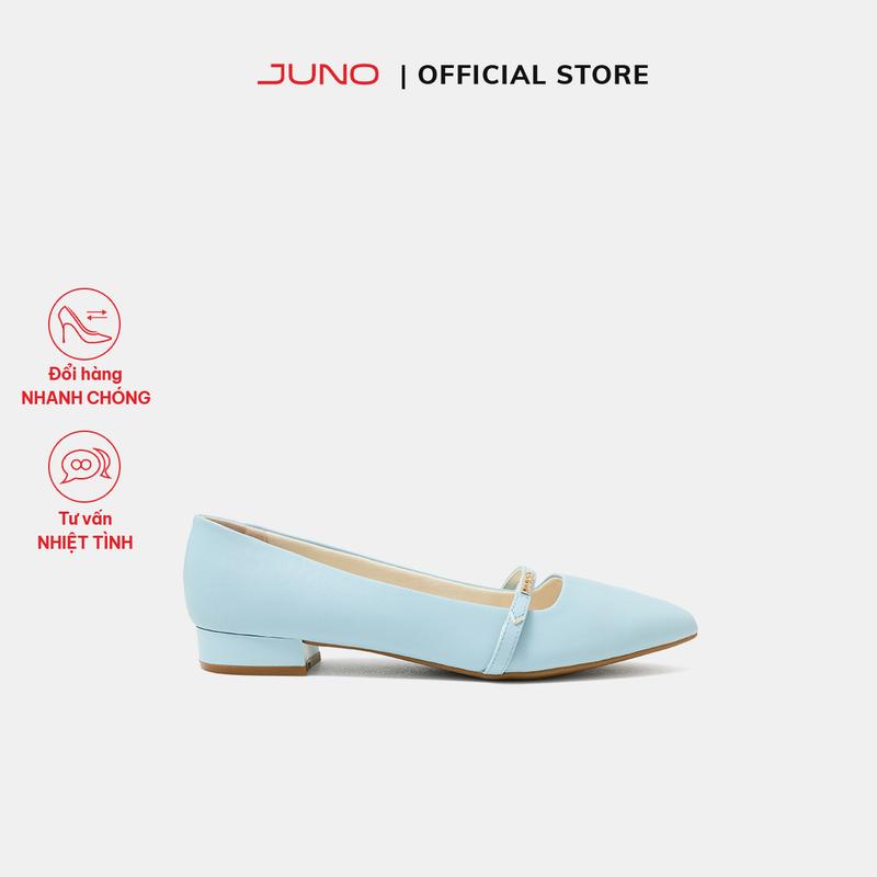 JUNO Giày Búp Bê Búp Bê Phối Quai Ngang Khóa Logo - BB03127