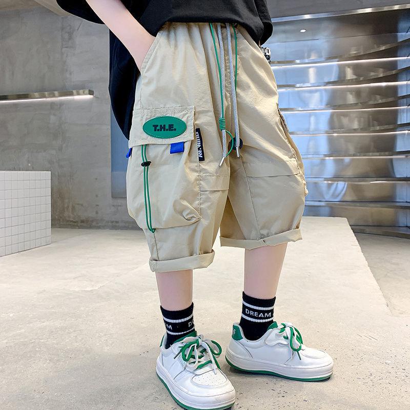 Product Introduction of Quần Dài Mùa Hè Cho Bé Trai, Quần Dài Cropped Xén, Dành Cho Trẻ Em Trung Bình Và Lớn, Dáng Rộng Vừa Vặn, Mỏng Và Thoáng Khí, Phong Cách 2024, Quần Thường Ngày 5