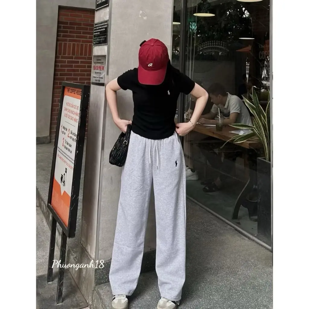 QUẦN NỈ 2 DA THÊU NGỰA - CÓ DÂY RÚT BO GẤU Women Nữ Pants