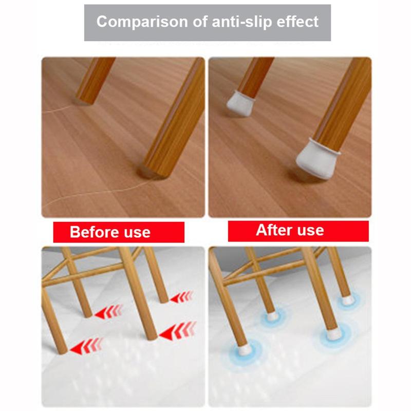 Silicone Chair Leg Cover, 24pcs/set Non-slip Waterproof Chair Leg Cap, Chair Leg Floor Cover for Home Kitchen Living Room Bedroom 7