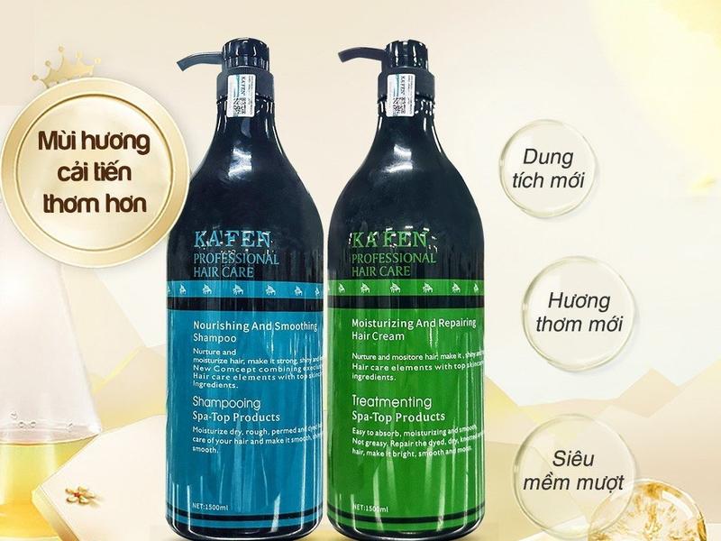 Dầu gội dầu xả hoàn hình siêu mượt KA'FEN ( Kafen ) chính hãng cao cấp dung tích lớn 1500ml phục hồi tóc hư tổn chẻ ngọn Nữ Women dầu gội Trà