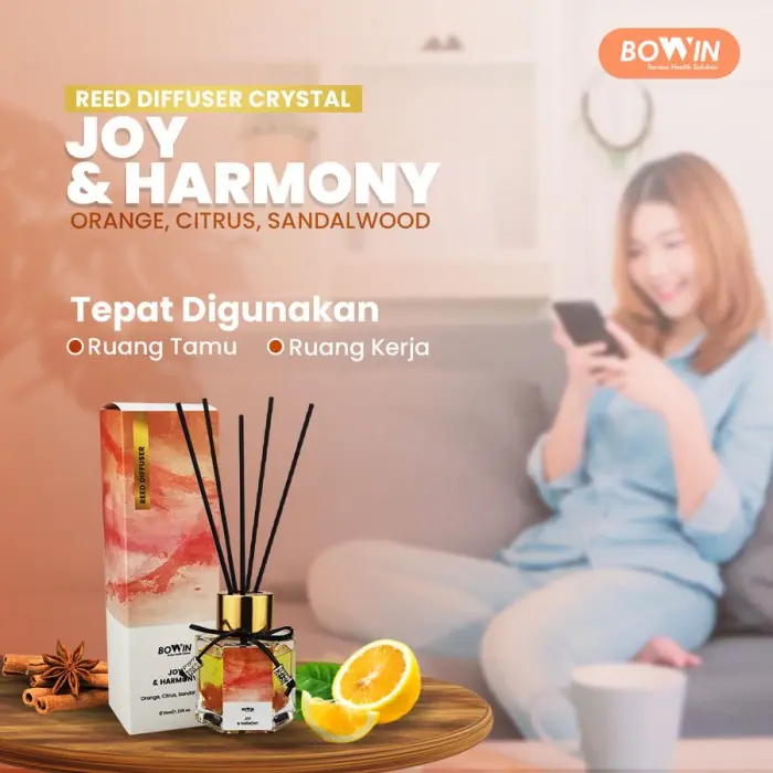 Bowin Reed Diffuser Crystal Aromaterapi Pengharum Ruangan EssentialOil - PURFIY & ANTIOX 4