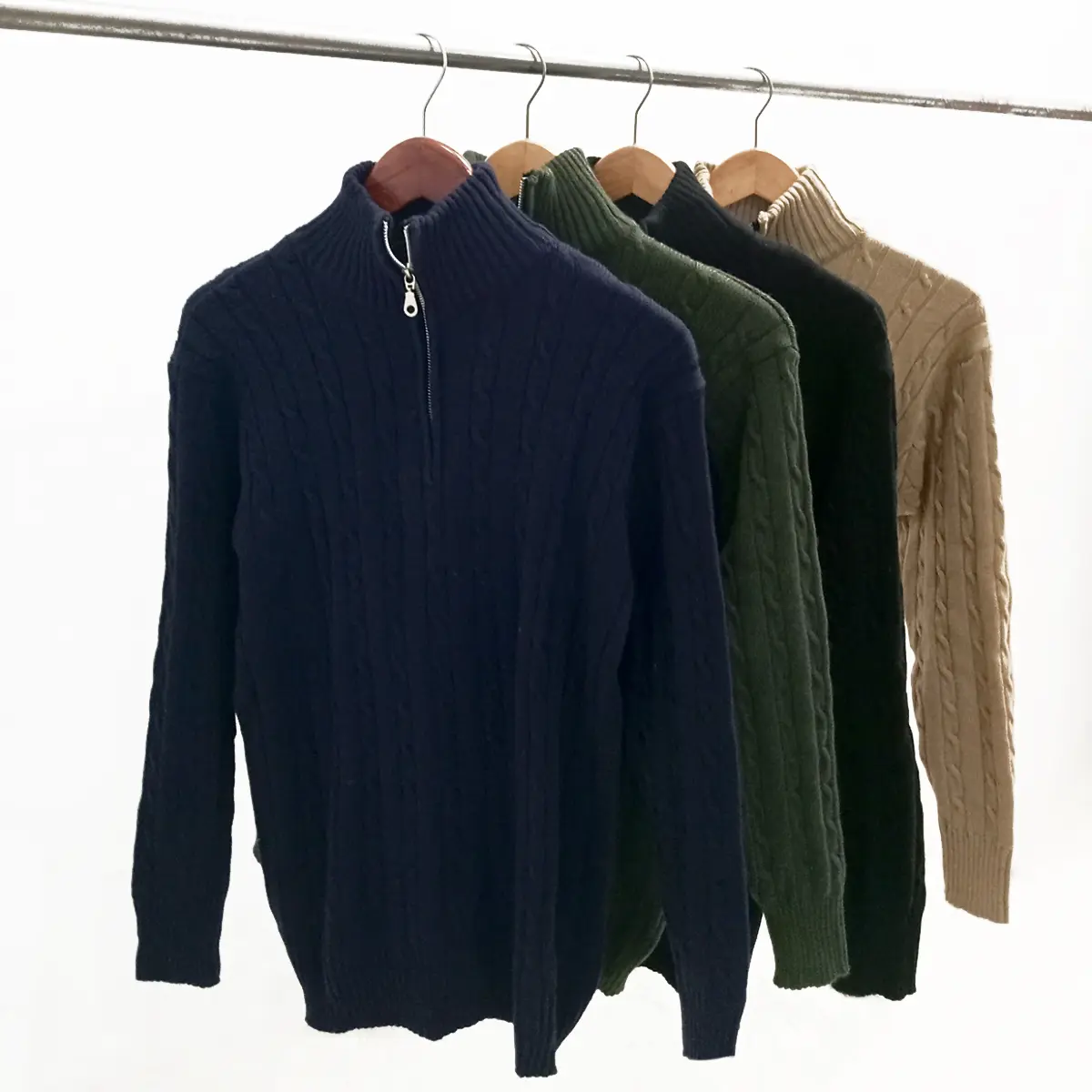 Felix Sweater Knit Outer Outerwear Cable Half Zipper Sweater Rajut Kerah Tinggi