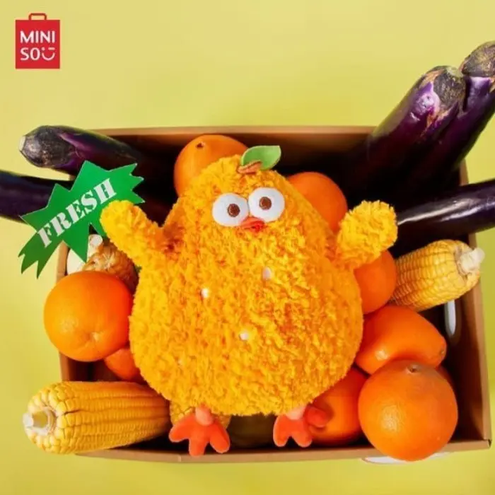 MINISO Dundun Chicken Series 8 inch Vegetable Chicken Plush Toy - Orange Chicken - Boneka Ayam Dundun Menggemaskan - Mainan Anak Dan Dewasa - Cauliflower 8