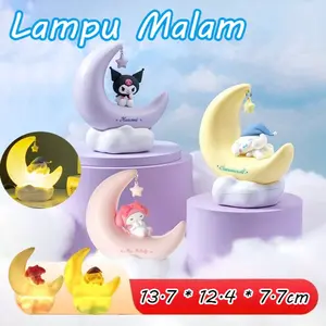 Lampu Malam LED Berbentuk Bulan Sabit / Lampu Hias Kamar Tidur / Lampu Malam Bertenaga Baterai / Lampu Malam Bertema Karakter Kartun yang Menggemaskan