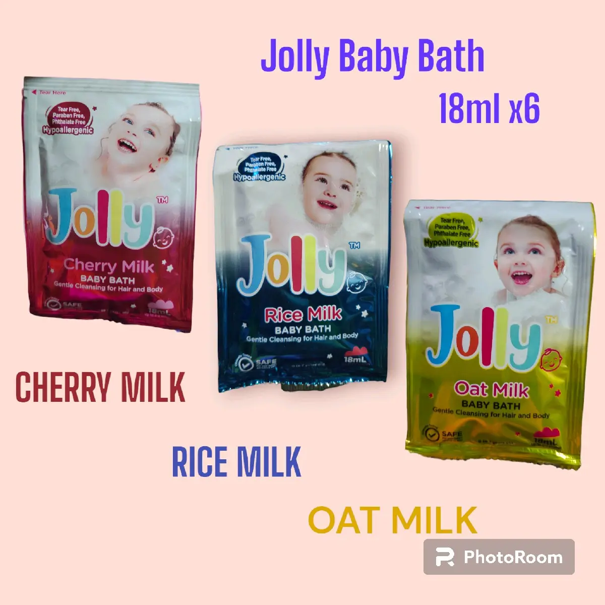 Jolly Rice Milk Baby Bath 18ml x6 Sachet - FDA Approved for Gentle Skin ...