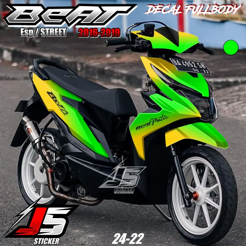 (COD) TERBARU Decal Sticker Variasi Beat ESP STREET 2016 2017 2018 2019 Full body - Stiker Skotlet Modifikasi Beat Fi New Fullbody Desain Gradasi Beat Kanji 24.22