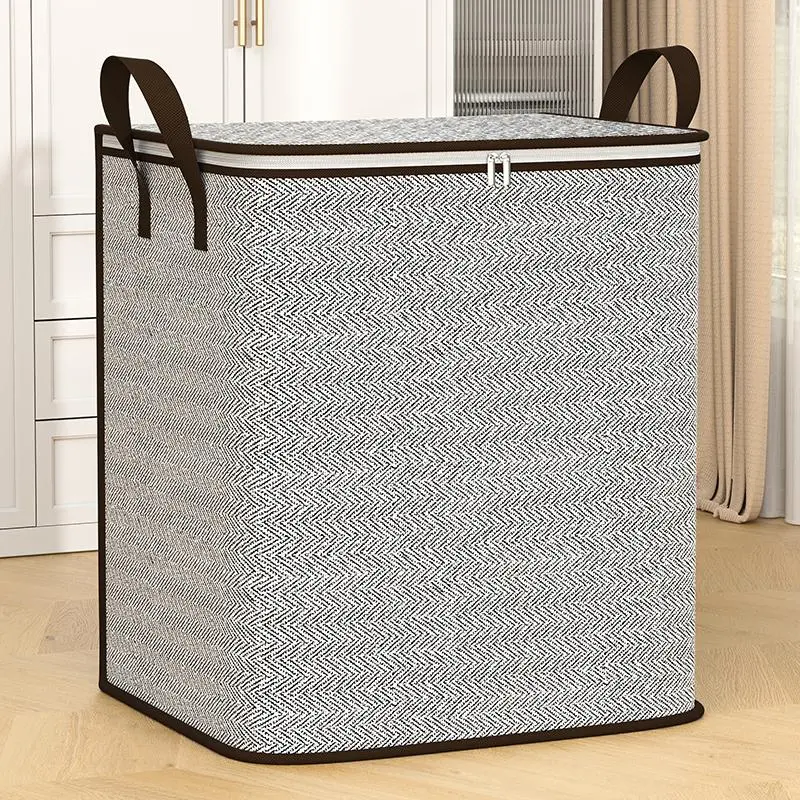 Clothes Storage Bag with Zip & Handle, 1 Count Large Capacity Quilt Organizer for Home Wardrobe Bedroom
