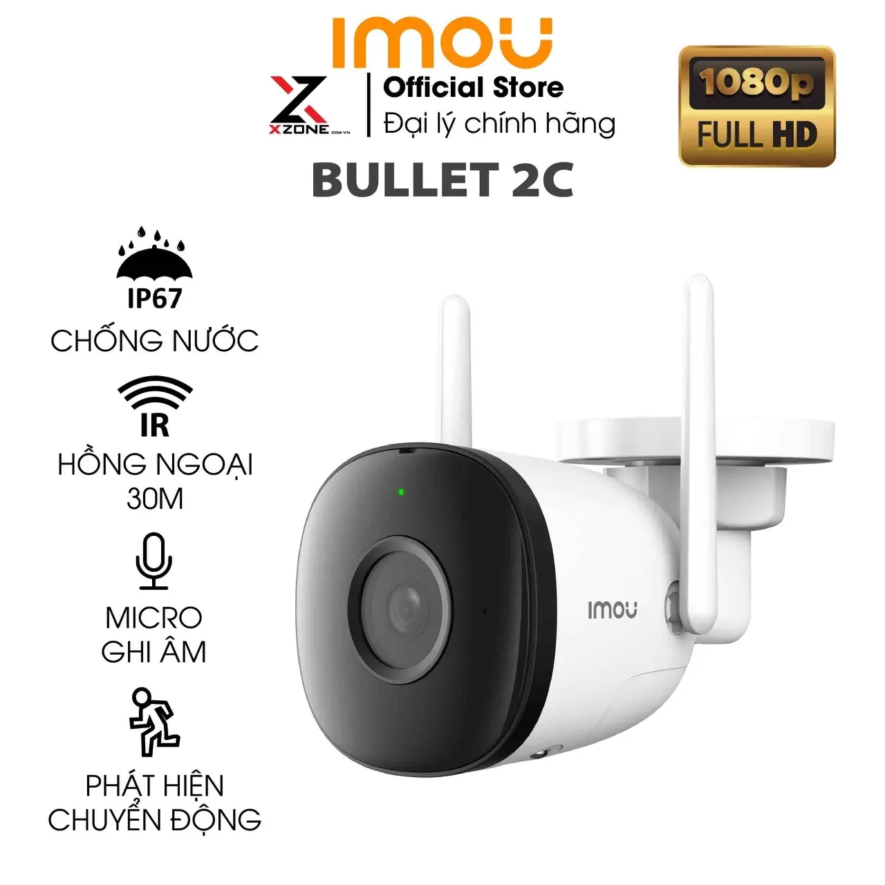 Camera wifi imou Bullet 2c ngoài trời cố định