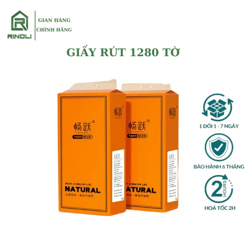 Khăn Giấy Rút Treo Tường Nội Địa Trung Natural 1280 Tờ, Giấy Vệ Sinh Treo Tường Tiện Lợi-RINOLI