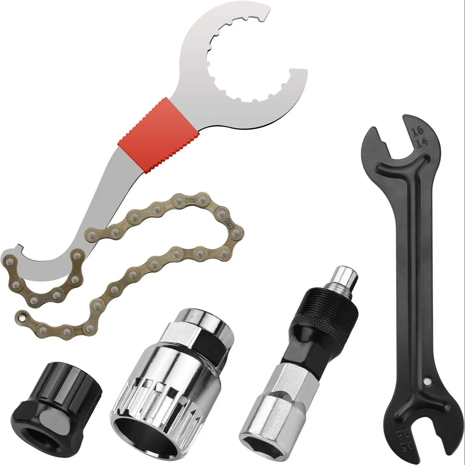 Bicycle Repair Tool Kit (1 Set), Bracelet Handwheel Cassette Cleaner, Multifunctional Bicycle Repair Tool Set