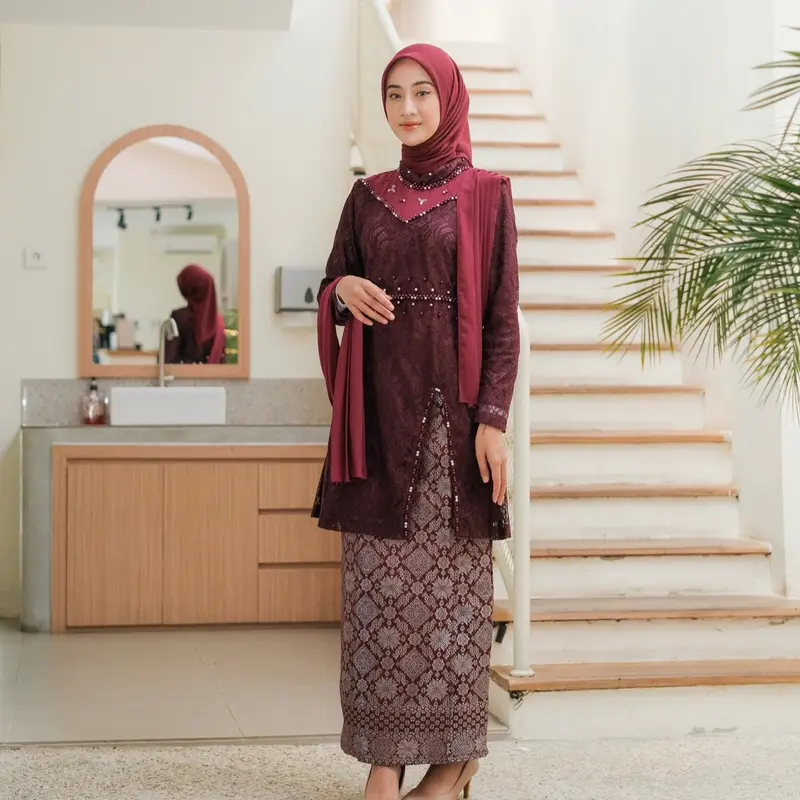 Kebaya Alana couple Burgundy / kebaya couple / kebaya lamaran 5