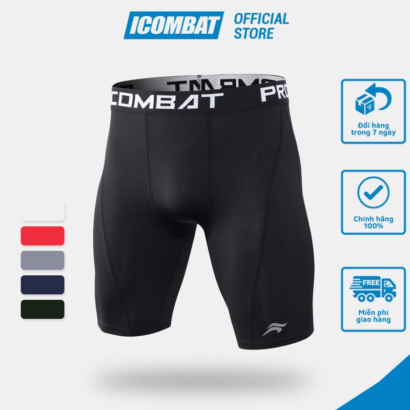 Quần legging thể thao nam PRO iCOMBAT ngắn - Quần COMBAT bóng rổ nam đùi tập gym đá banh basketball