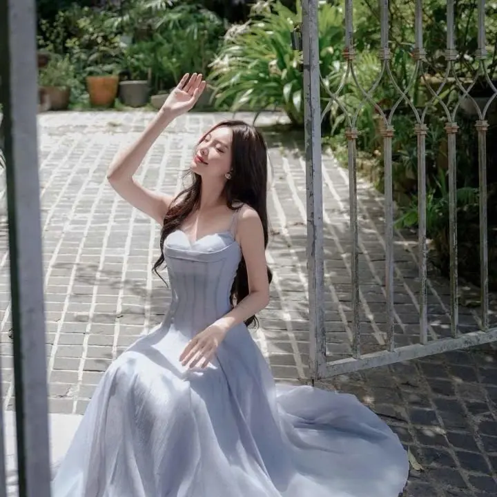 ĐẦM DỰ TIỆC , ĐI BIỂN , DẠO PHỐ , MACXI DÁNG DÀI TÙNG XÒE DRESS 2 Dây 0