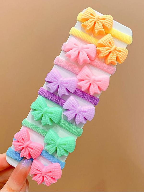 Cute Random Colorful Bow & Flower & Fruit Design Elastics Hair Ties, 2024 New Style Colorful Hair Ties, Fashion Hair Accessories for Women & Girls Hairstyles Ideas 5