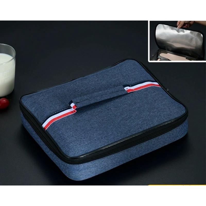 Lengkap Dengan Tas Biru dan Alat Makan! Lunch Box Kotak Makan Kotak Bekal Berkualitas Stainless Steel Anti Tumpah dan Tahan Panas 3