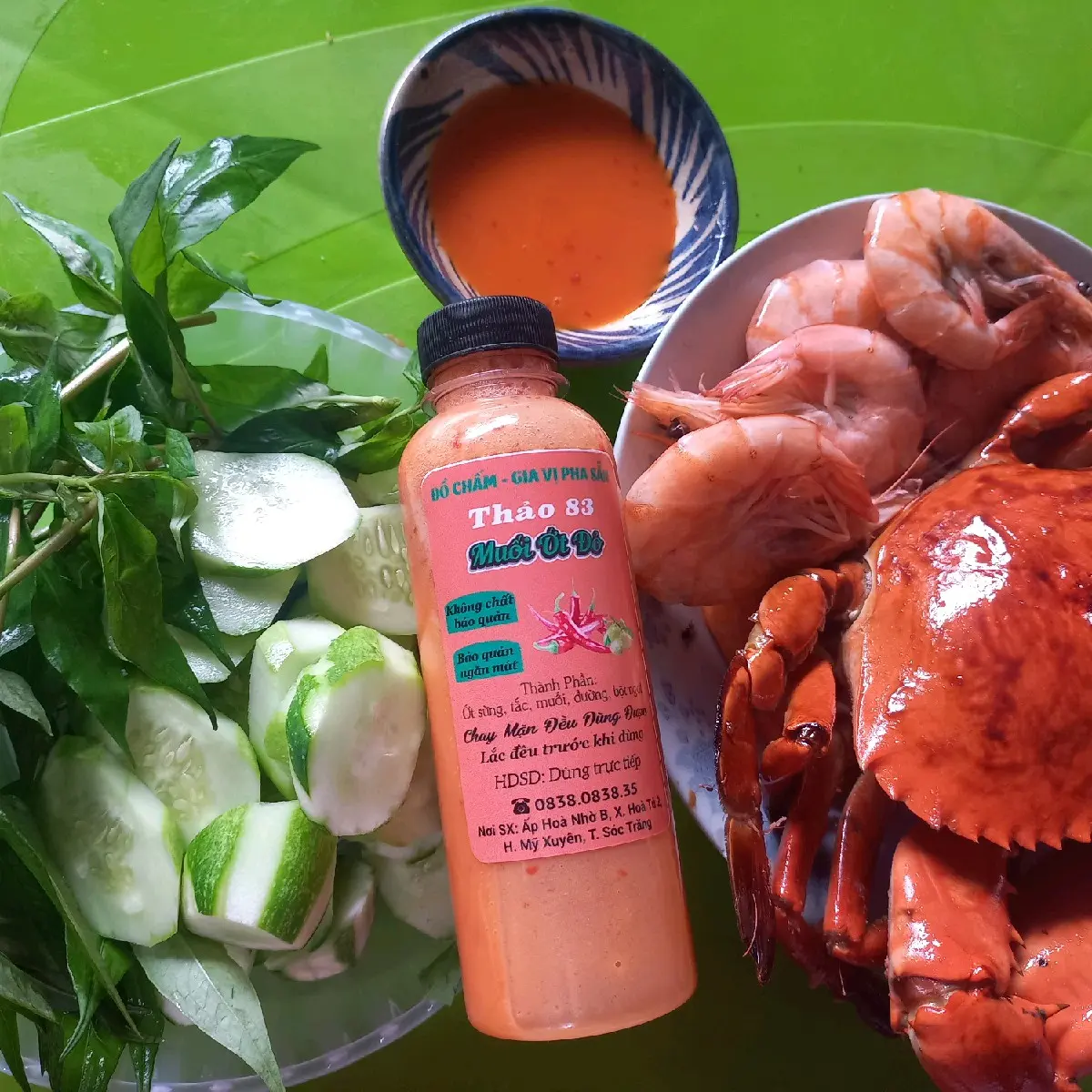 THẢO 83: Một chai MUỐI ỚT XIÊM XANH hoặc MUỐI ỚT ĐỎ chấm hải sản, đồ nướng.