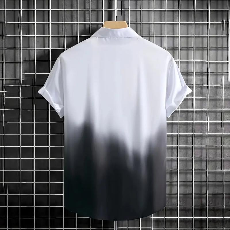 Product Introduction of Gradient men's casual shirt 3D printed Hawaiian shirt Comfortable breathable super cool top unisex street style Menswear Lingerie Tropical Short Sleeve Ombre Shadow Streetwear Collar Collared 19